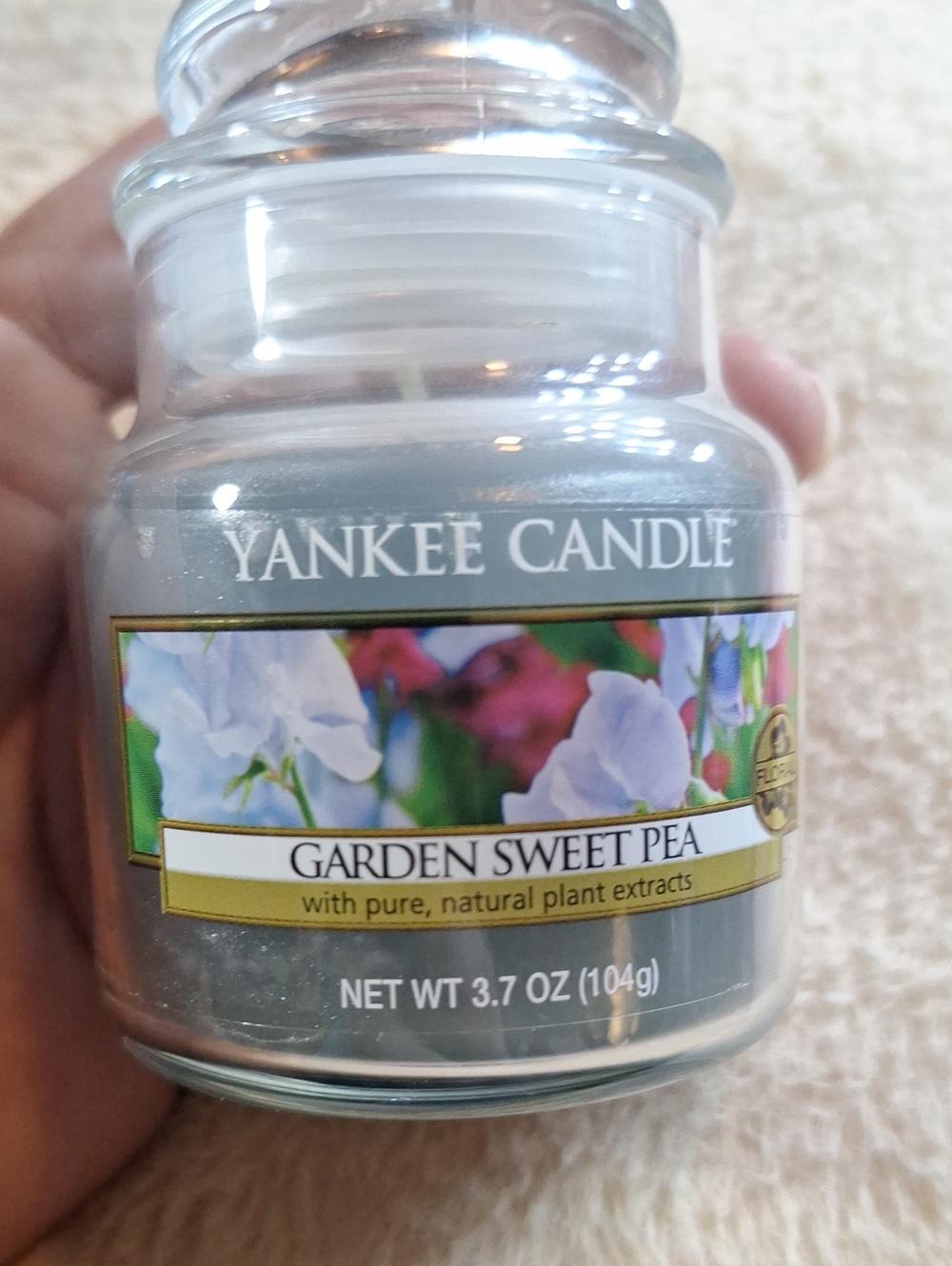 Yankee Candle Garden Sweet Pea Jar - Pale Blue Glass